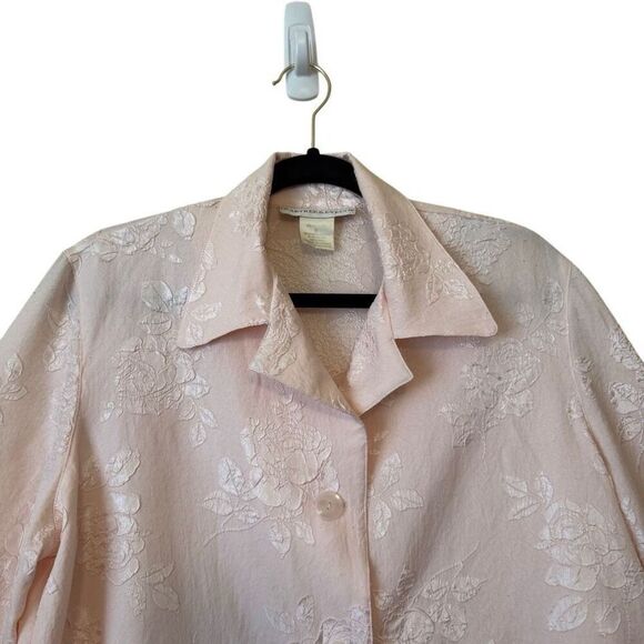 Vintage Crabtree & Evelyn Petal Pink Embossed Top Size M Pastel, Old Money - Picture 2 of 12